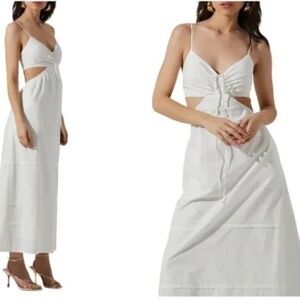 Revolve ASTR Cutout Cotton Poplin Maxi Dress - top and skirt set